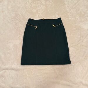 Michael Kors Green Pencil Skirt with Gold Accents